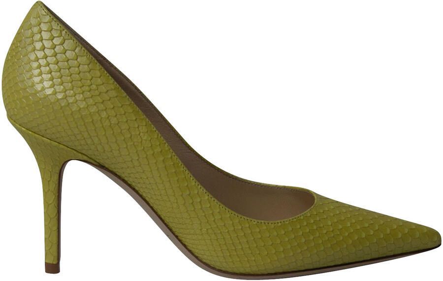 Jimmy Choo Pre-owned Jimmy Choo Agnes Pareldruk Slangenhuid Pump in Geel Leer