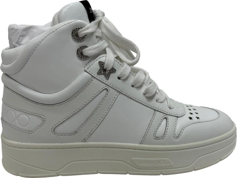Jimmy Choo Pre-owned Jimmy Choo Hawaii High-To Sneakers in Witte Leder