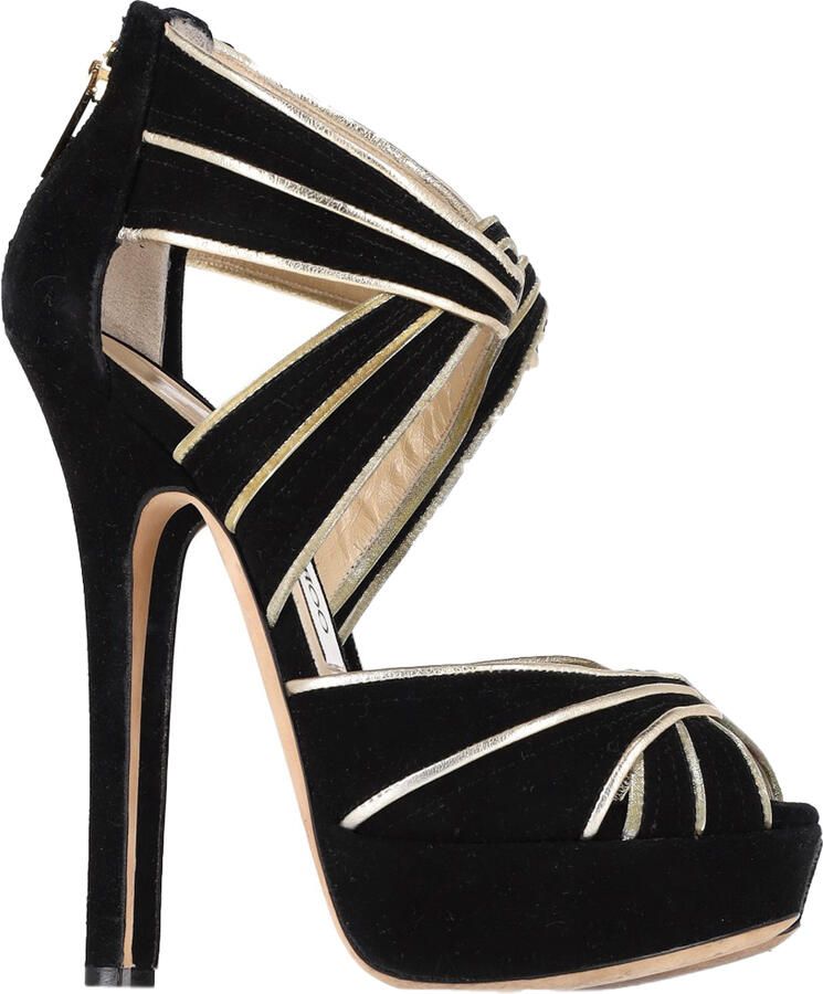 Jimmy Choo Pre-owned Jimmy Choo Koko Platform Sandalen in Zwart Suède