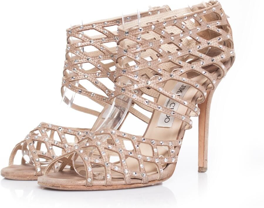 Jimmy Choo Pre-owned Jimmy Choo lasergesneden strass kooi sandalen
