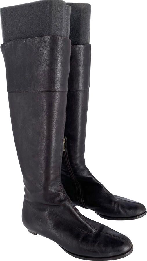 Jimmy Choo Pre-owned Jimmy Choo Londen Knielaarzen in Bruin Kalfsleer