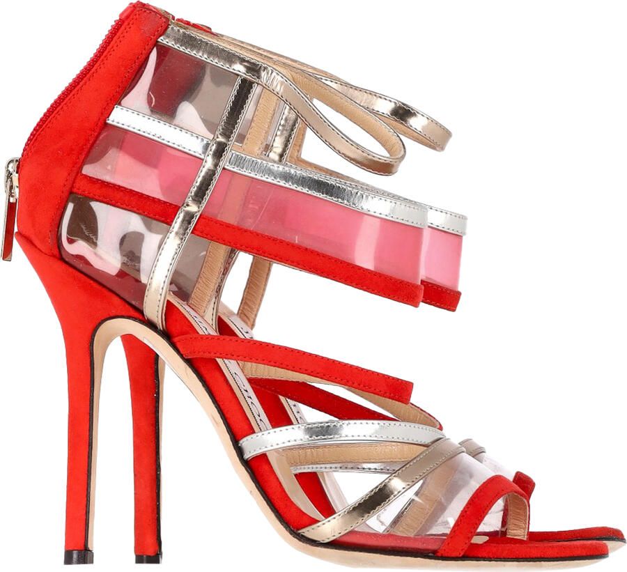 Jimmy Choo Pre-owned Jimmy Choo Maitai Sandalen in Rode Suede