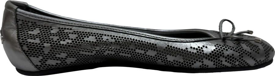 Jimmy Choo Pre-owned Jimmy Choo Perforated Ballerina's in Metallic Zilver Leer