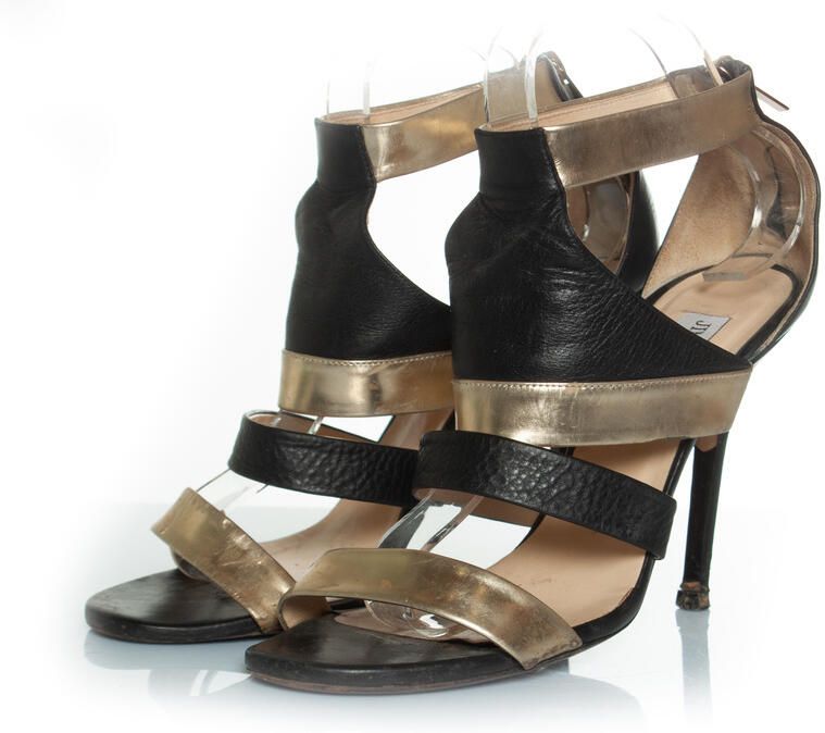 Jimmy Choo Pre-owned Jimmy Choo sandalen met bandjes in zwart en goud