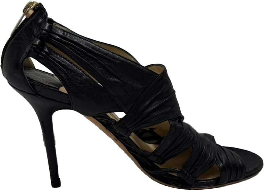 Jimmy Choo Pre-owned Jimmy Choo sandalen met uitgesneden details en hakken in zwart leer