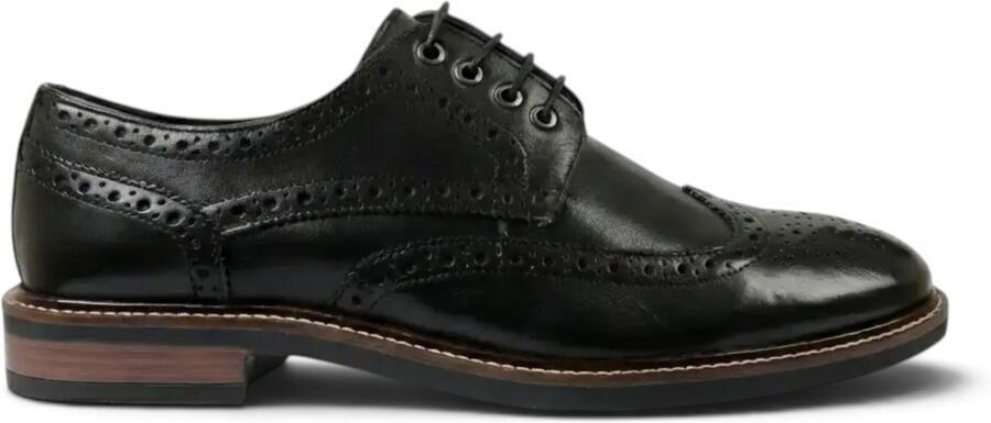 John White herenschoenen zwarte leren wingtip brogues met vetersluiting Stokes
