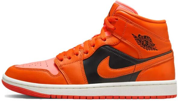 Nike unisex air jordan 1 mid se sneakers multicolour oranje rood zwart maat