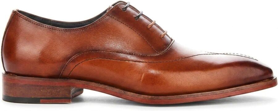 Justin Reess heren beige leren kruissteek met teenkap Oxford schoenen Jett
