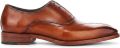 Justin Reess heren beige leren kruissteek met teenkap Oxford schoenen Jett - Cognac