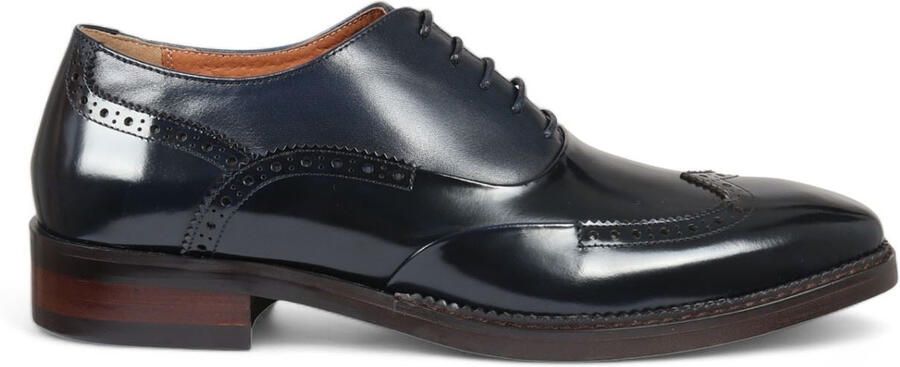 Justin Reess Heren Blauwe Patent Leren Brogue Formele Schoenen Harry