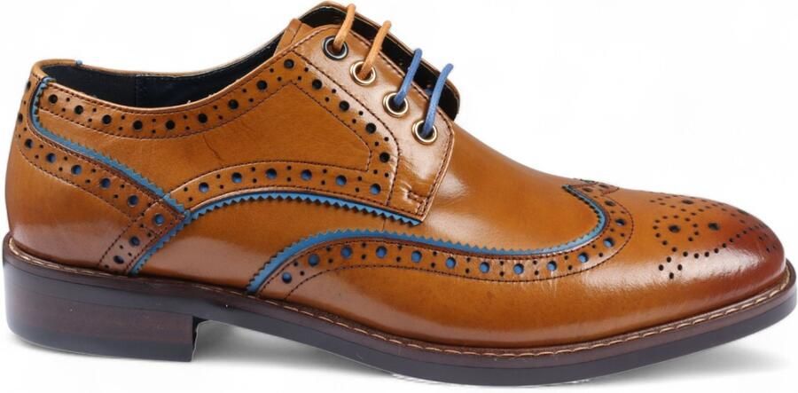 Justin Reess Heren Bruine Brogue Leren Klassieke Dress Schoenen Simon