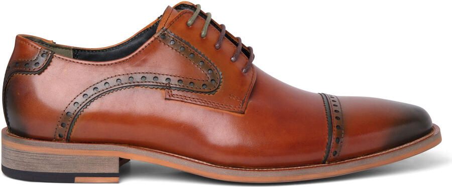 Justin Reess Heren Bruine Leren Veterschoenen Oxford Jenson