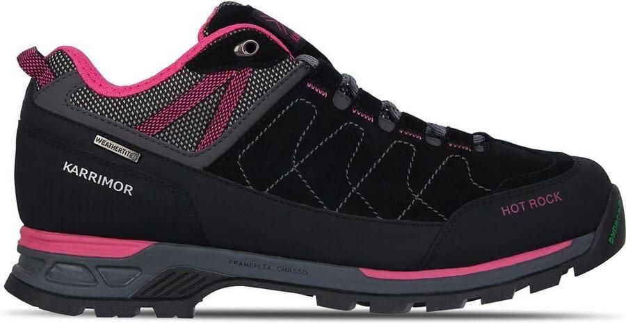 Karrimor Dames Hot Rock Suede Waterdichte Wandelschoenen (Zwart roze)
