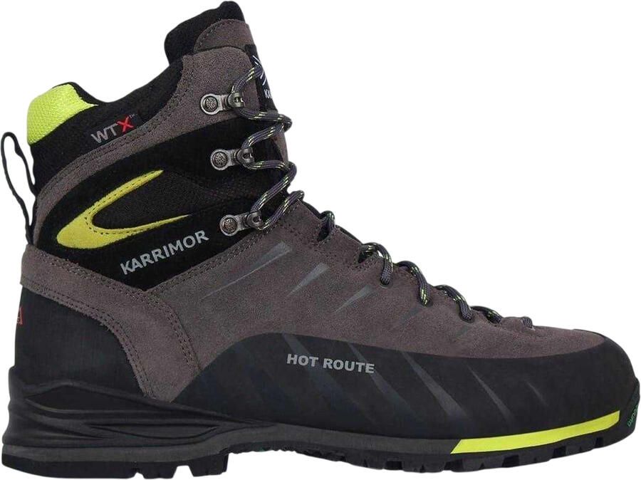 Karrimor Heren Hot Route Leder Waterdichte Wandelschoenen (Houtskool kalk)