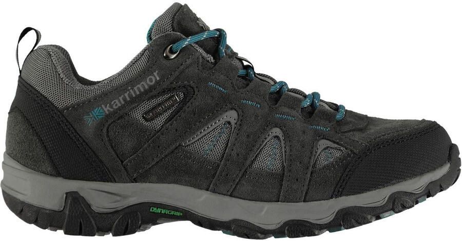 Karrimor Waterdichte wandelschoenen van leer voor kinderen kleuters (Grijs Teal)