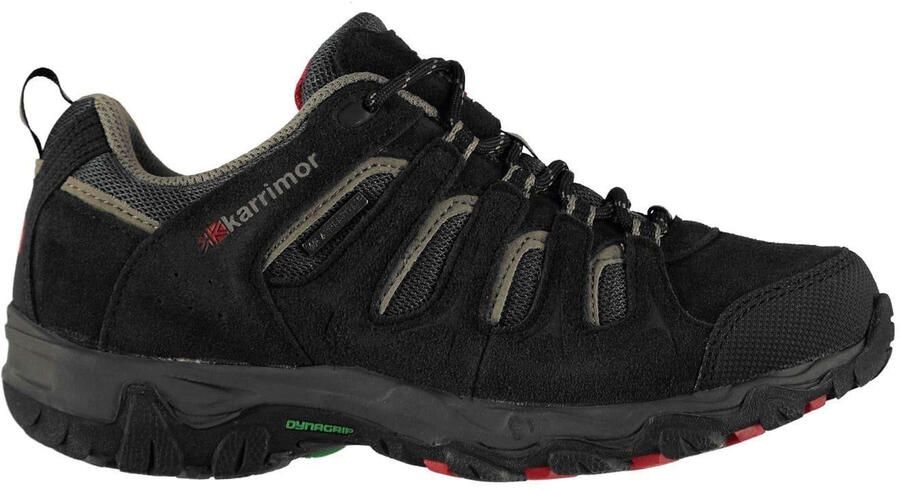Karrimor Waterdichte wandelschoenen van leer voor kinderen kleuters (Zwart Rood)