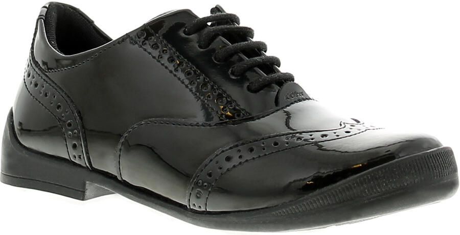 Kickers bridie brogue leren meisjes kinderschoenen zwart