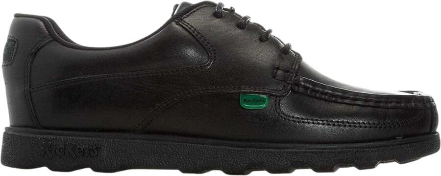 Kickers Fragma leren veterschoenen voor jongens voor naar school (Zwart)
