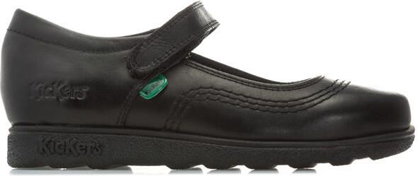 Kickers Girl's Children Fragma Pop Leather Shoes in Black