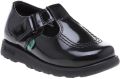 Kickers Girl's Children Fragma T-Bar Patent Shoes in Black - Zwart