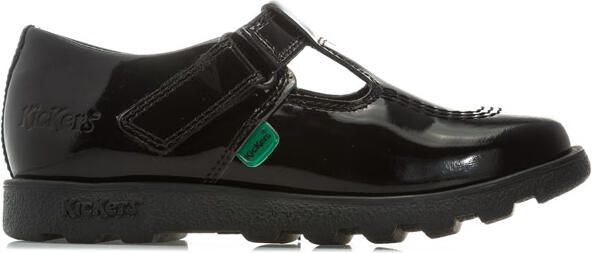 Kickers Girl's Children Fragma T-Bar Patent Shoes in Black