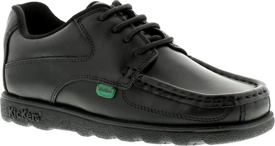 Kickers Jongens School schoenen Fragma Veters 3 Junior Leren Veters zwart