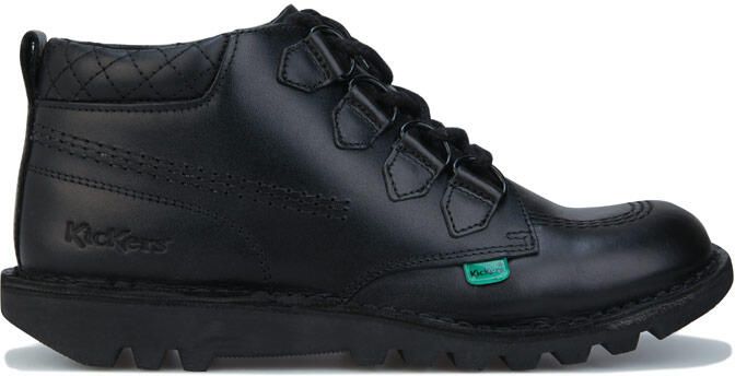 Kickers Kick Mid Quilt leren damesschoen in zwart
