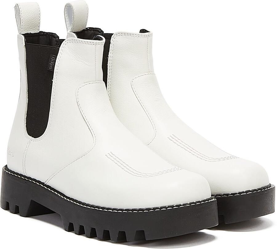 Kickers Kizziie Chelz Dames Wit Laarzen
