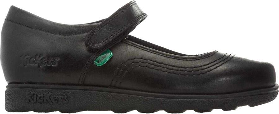 Kickers Meisjes Fragma Pop Leren Schoolschoenen (Zwart)