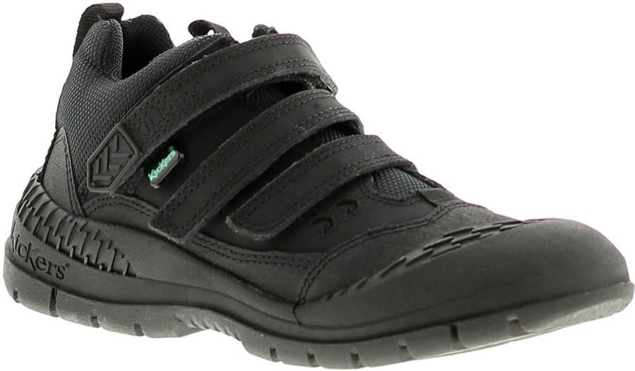 Kickers trucker halfleren jongens kindersneakers zwart
