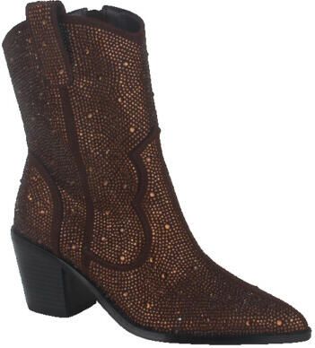 La strada 2303493-2220 dk brown dames enkellaarzen gekleed