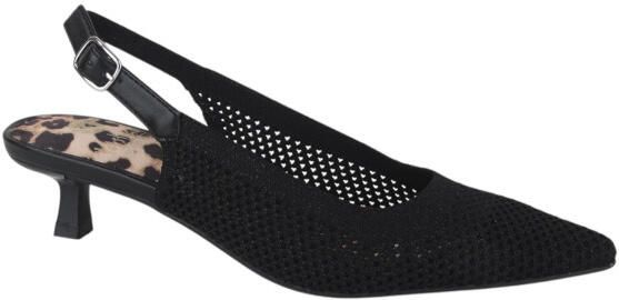 La strada 2403346-4500 black silver knitted dames pumps