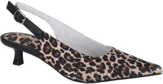 La strada 2403346-4591 leopard knitted dames pumps