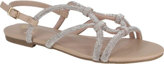 La strada 2501296-1022 beige + stones dames sandalen gekleed