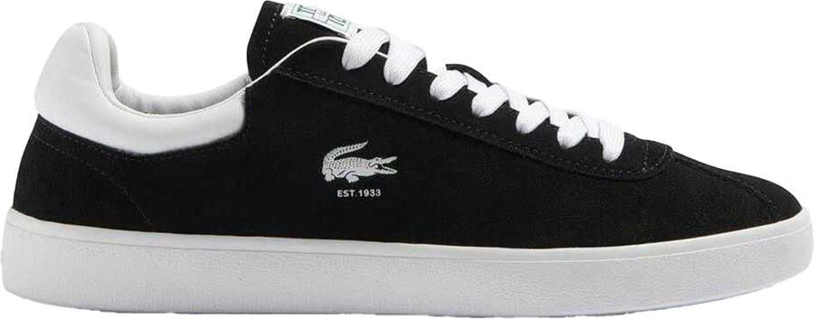 Lacoste Heren Baseshot Suède Trainers (Zwart Wit)