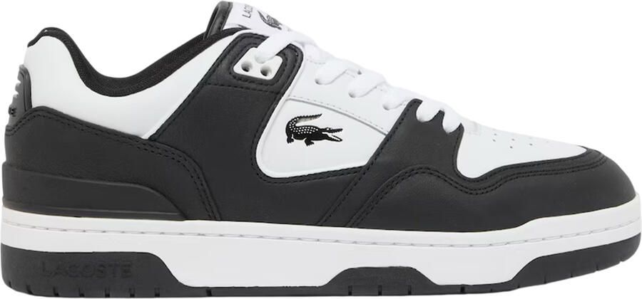 Lacoste Heren Court Cage Leren Trainers (Zwart Wit)