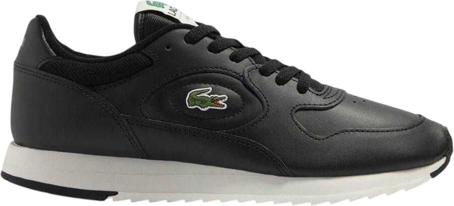 Lacoste Heren Linetrack Leren Hardloopschoenen (Zwart Off White)