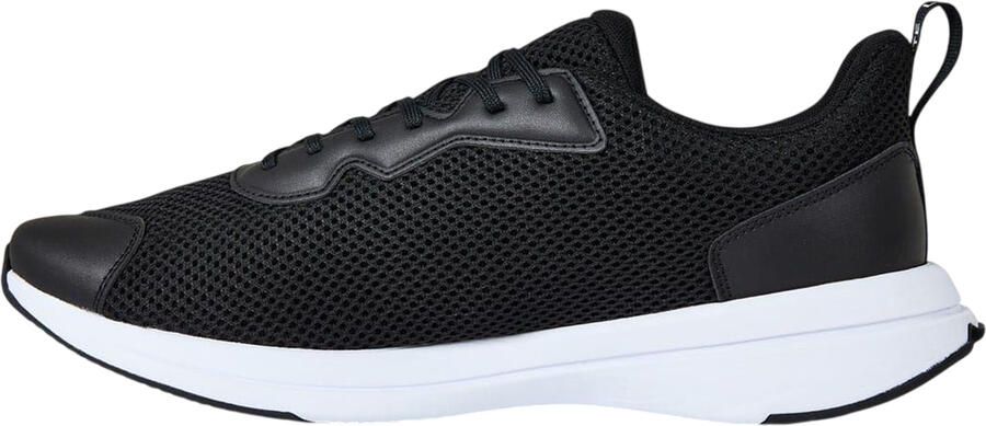 Lacoste Heren Neo Runbase Leren Sportschoenen (Zwart Wit)