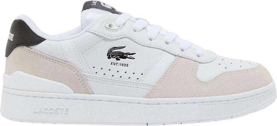 Lacoste Kinder Kinder T-Clip Set Leren Trainers (Wit Zwart)