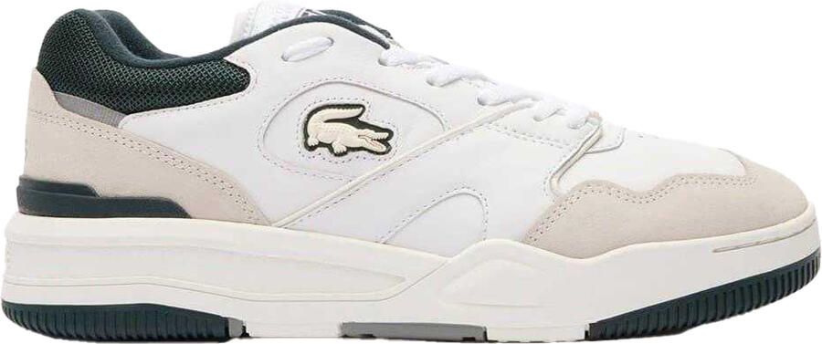 Lacoste Lineshot leren sportschoenen voor heren die geen strepen achterlaten (Wit)