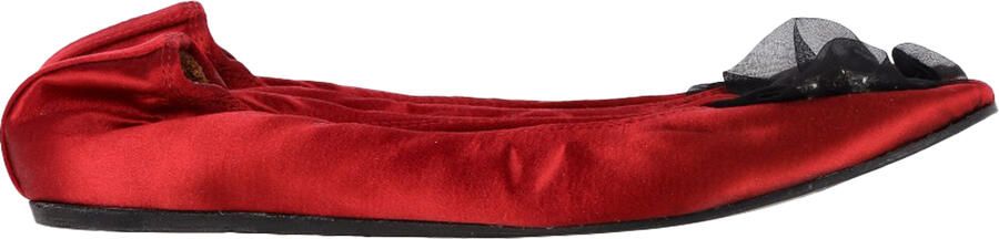 Lanvin Pre-owned Lanvin ballerina's met brocheversiering in rood satijn