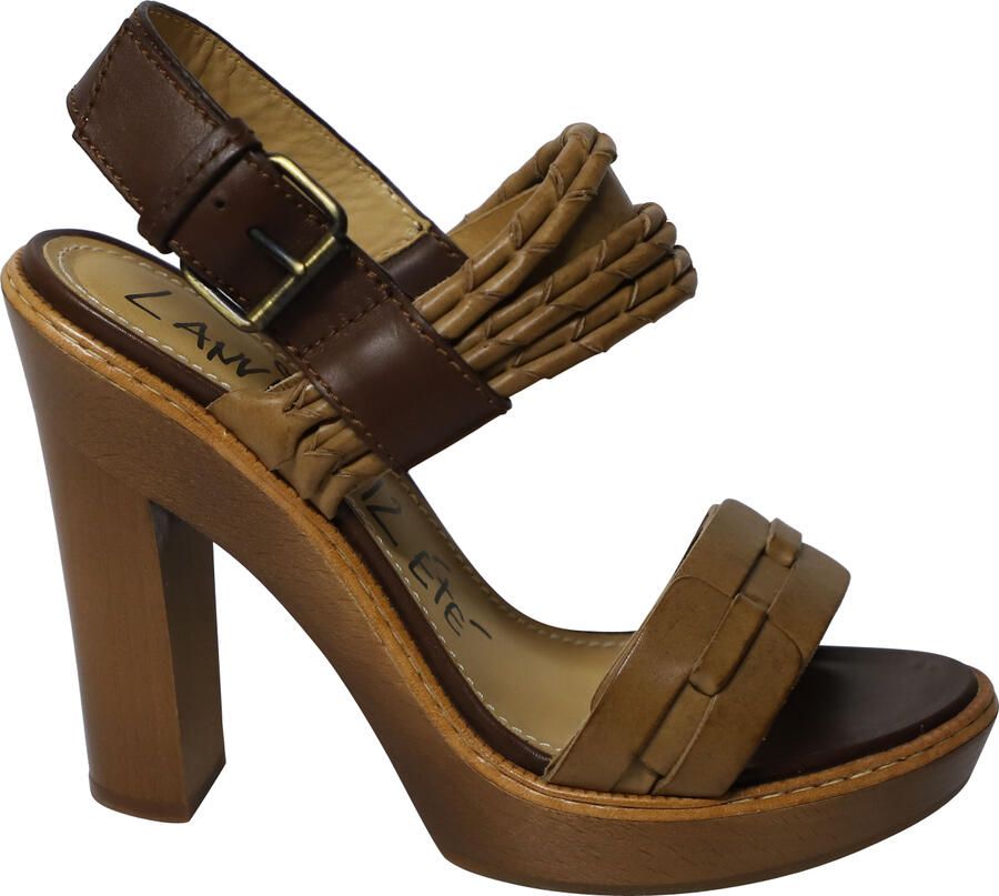 Lanvin Pre-owned Lanvin Houten Hakken in Bruin Leder