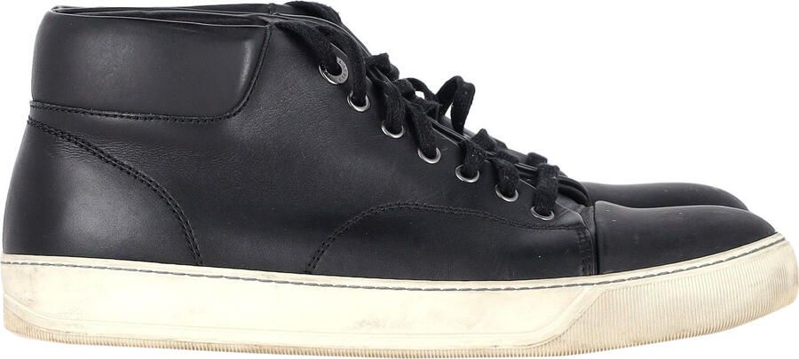 Lanvin Pre-owned Lanvin Mid-Top Sneakers in Zwart Leer