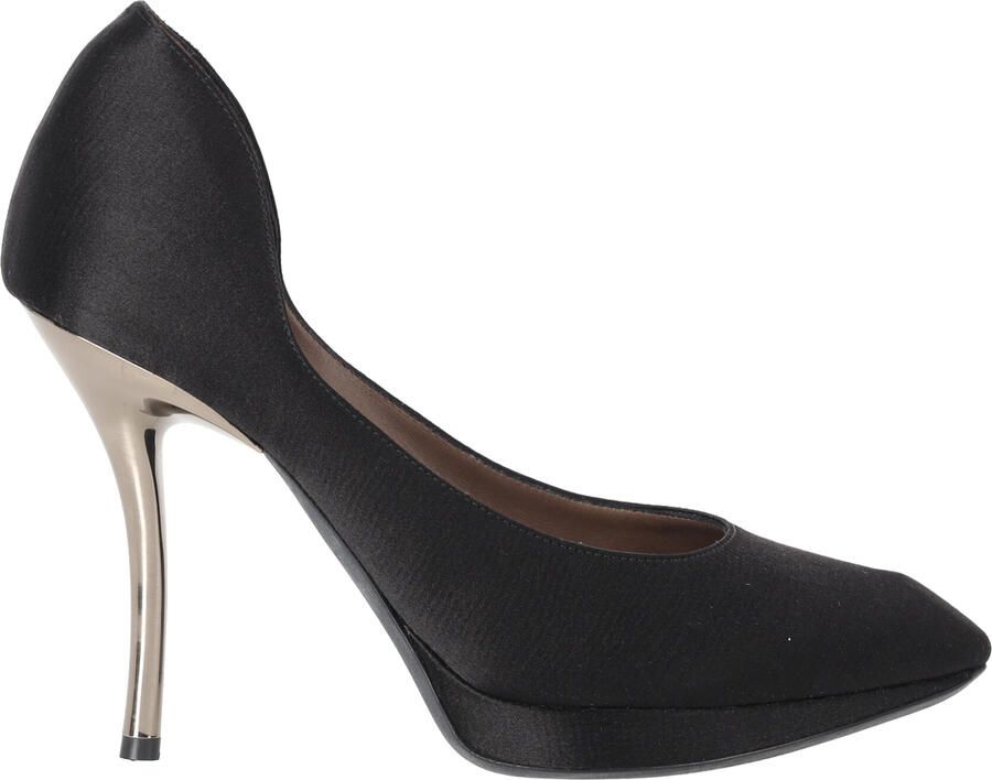 Lanvin Pre-owned Lanvin Pumps met spitse neus en plateauzool in zwart satijn