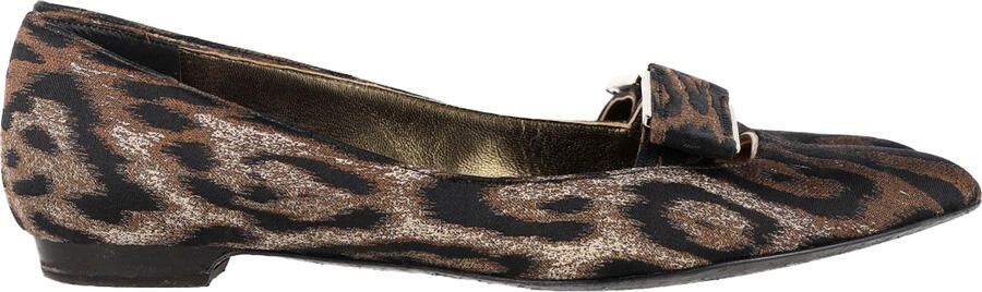 Lanvin Pre-owned Lanvin puntige loafers in dierenprint van polyester