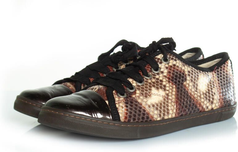 Lanvin Pre-owned Lanvin python sneakers met lakleren neus