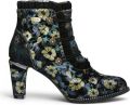 Laura vita Floral Dames Victoriaanse blauwe leren enkellaarzen Alcbaneo-130 - Blauw