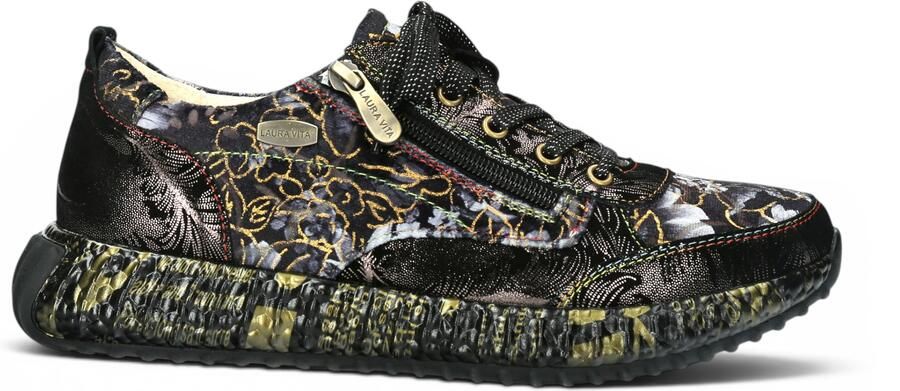 Laura vita Goth Victoriaans Bloemenzwart Leren Trainer Sneaker voor vrouwen Burton-43
