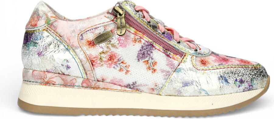 Laura vita Gycmo 58 dames sneakers met roze bloemenprint van leer