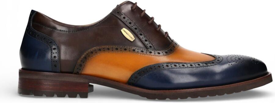 Laura vita Lorenzo Conti Heren Brogue Oxford Schoenen van Blauw Bruin Leer Antonin 01